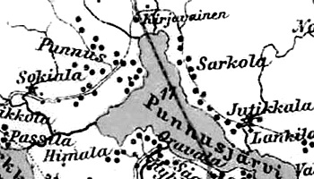 Деревня Кирьявайнен на финской карте 1923 года