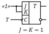 Реализация T-триггера на базе JK-триггера.png