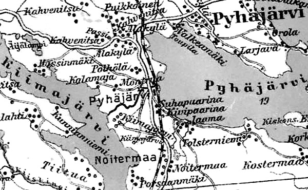 Деревня Сухапаарина на финской карте 1923 года