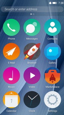 Домашний экран Firefox OS 2.5