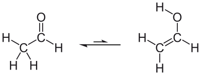 Ethanal Ethenol Tautomerie.svg