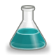 Conical flask teal.svg