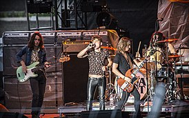 Группа Greta Van Fleet на концерте Red River Valley Fair (West Fargo, Северная Дакота, США, 14 июля 2017).