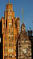 Вершина Manchester Unity Building башенные часы Melbourne Town Hall