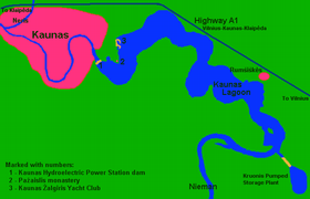 Схема Каунасского водохранилища