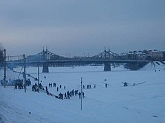 Старый Волжский мост зимой