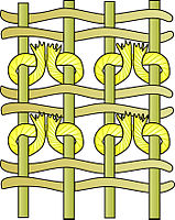 Турецкий узел[74], turkish knot[1], tr:Gördes düğümü. .[abok 157]