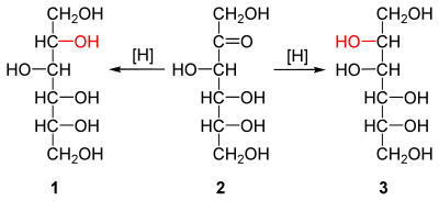 Reduction of fructose.svg