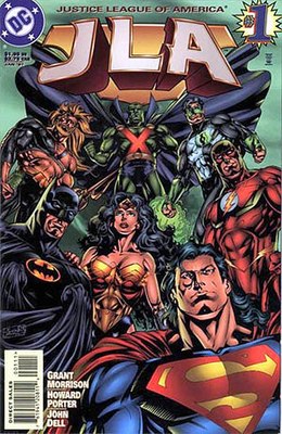 Обложка выпуска JLA № 1 (январь 1997). Художник Говард Портер.